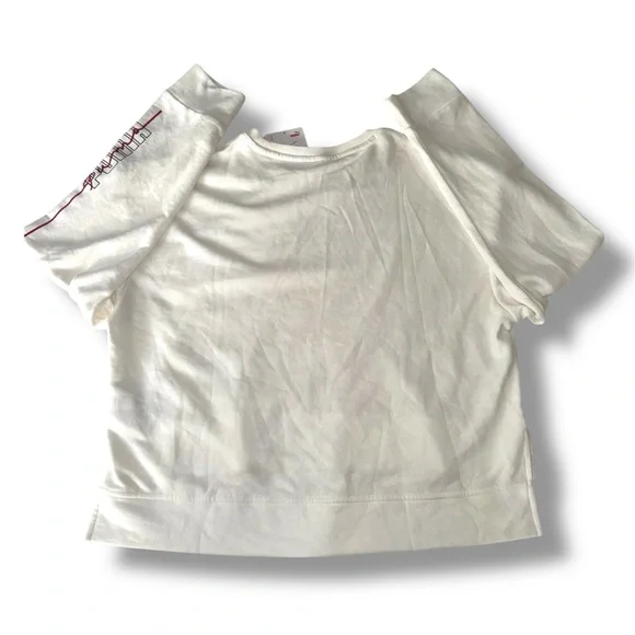 NWT Puma Long Sleeve Neon Dreaming High Low Crew White Fuchsia Black Size Large - Picture 2 of 11